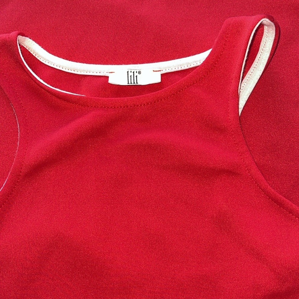 Lili Size 8 red dress with side black zipper - Picture 3 of 5